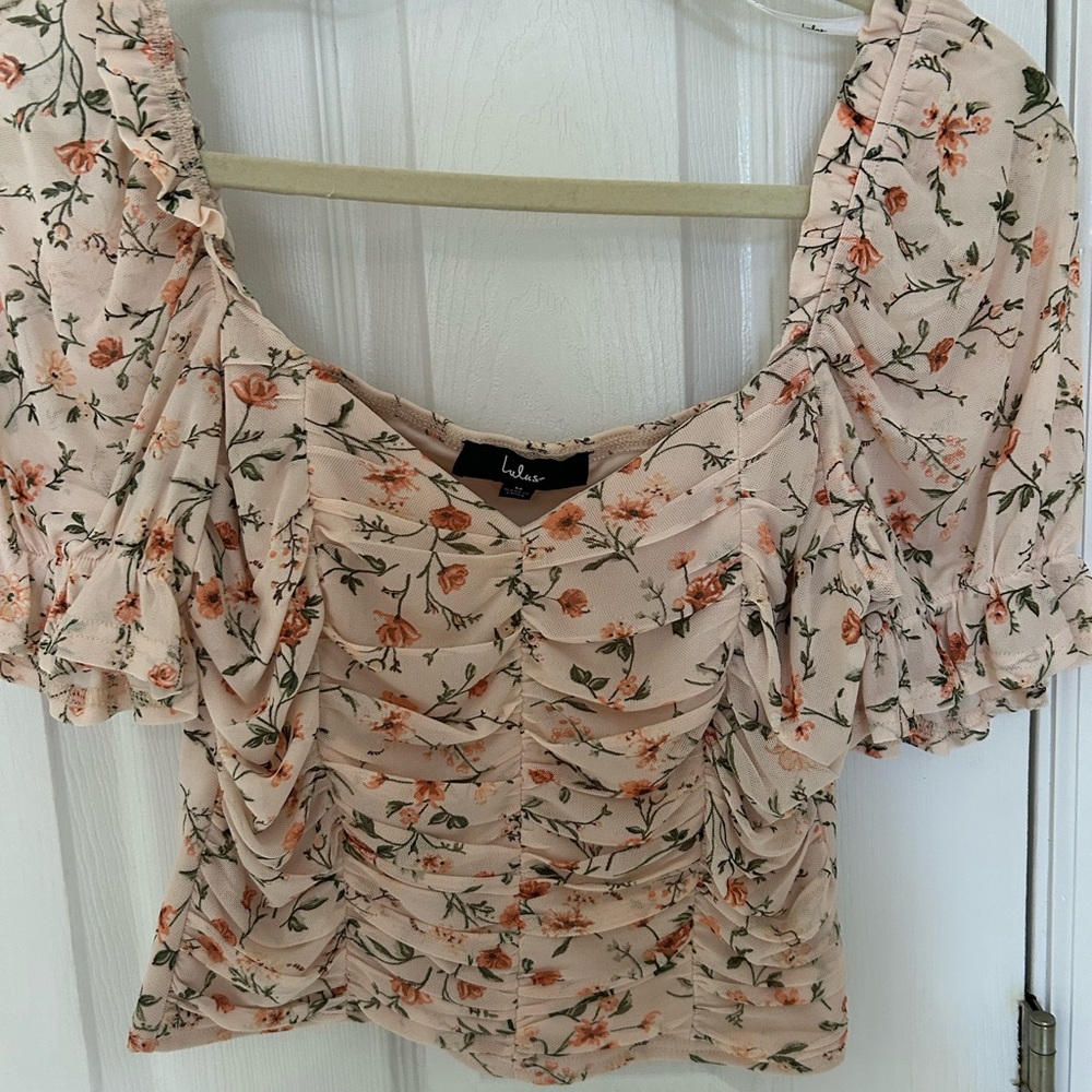 Lulu's Floral Light Pink Top
